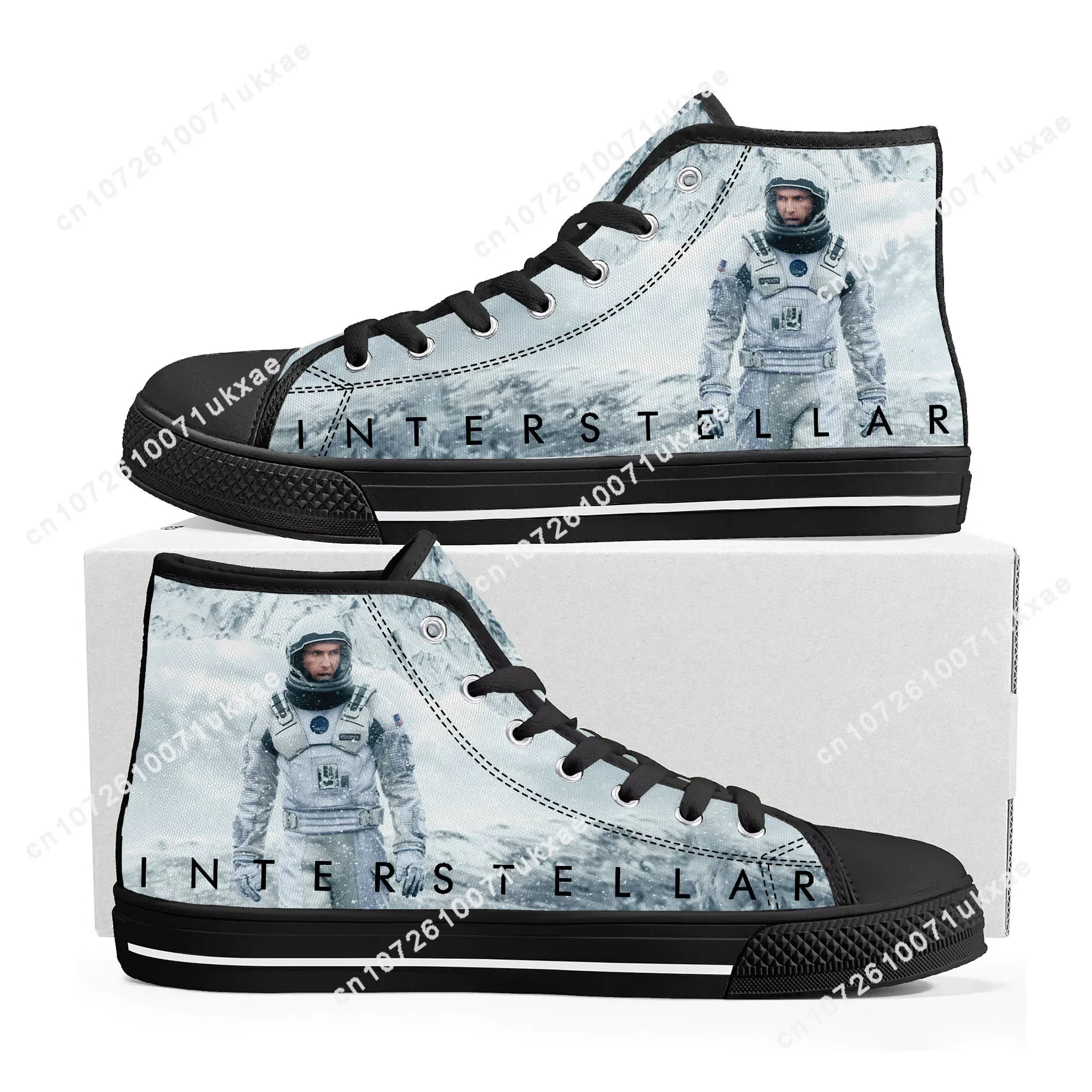 Interstellar Science Fiction Film wormhole High Top Sneakers Mens Womens Teenager Canvas Sneaker Casual Shoes Customize Shoe