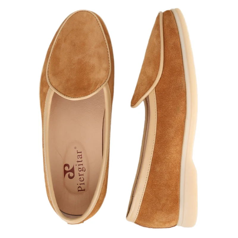 Piergitar Four Colors Suede Natural Sole Loafers For  display picture 2