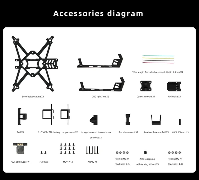 HGLRC Draknight 2-inch 91mm Ultra-light Toothpick FPV Frame | 2 6