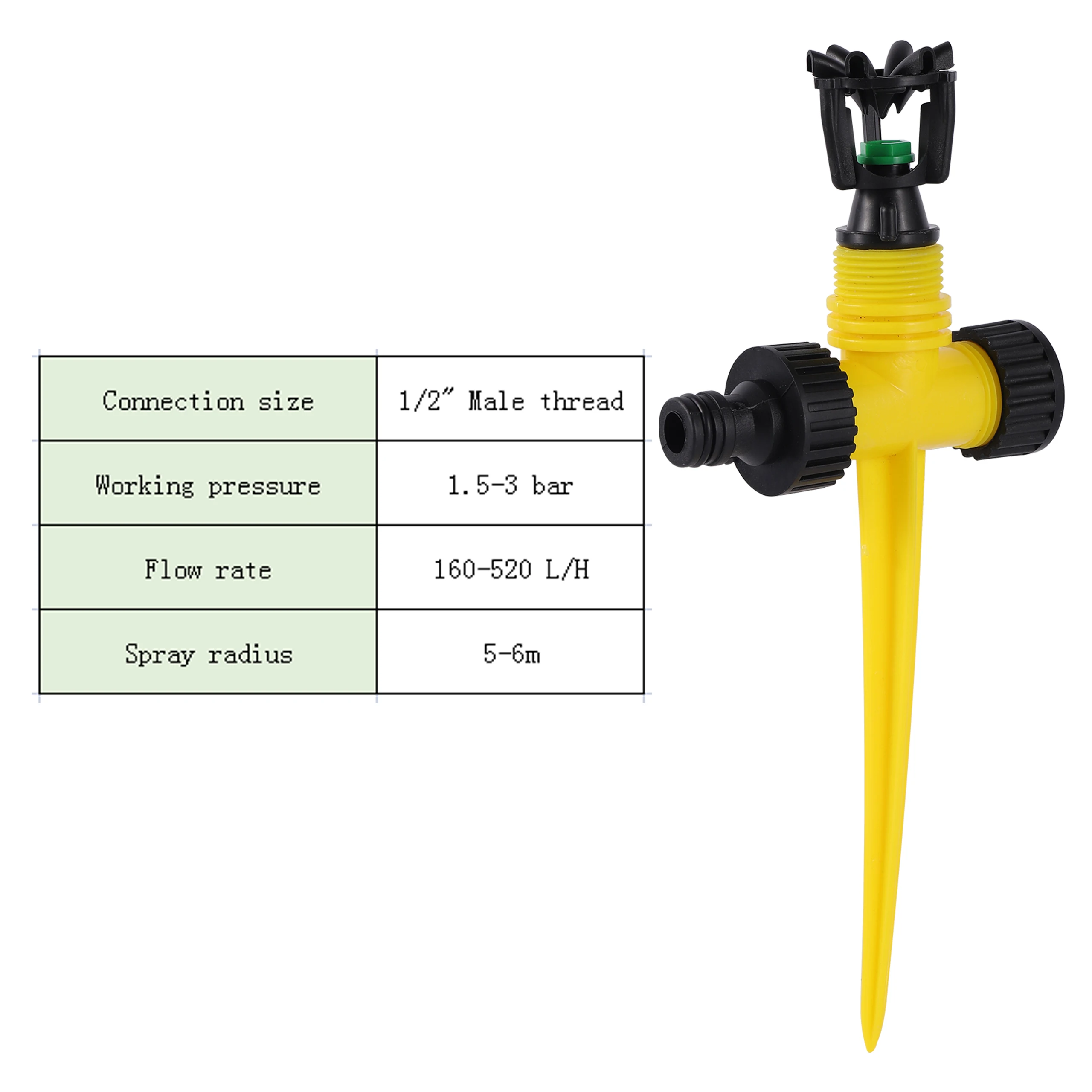 Garden Lawn Rotating Sprinkler 1/2" Male Thread Scattering Nozzle 360 Degree Automatic Rotating Watering Irrigation Sprinklers micro irrigation kit Watering & Irrigation Kits