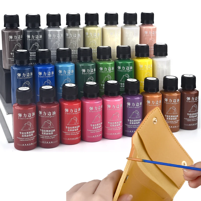 30ml Matte Elastic Edge Sealing Oil Leather Dye Diy Leather Edge Paint Goods Renovation Trimming Sealing Pigment