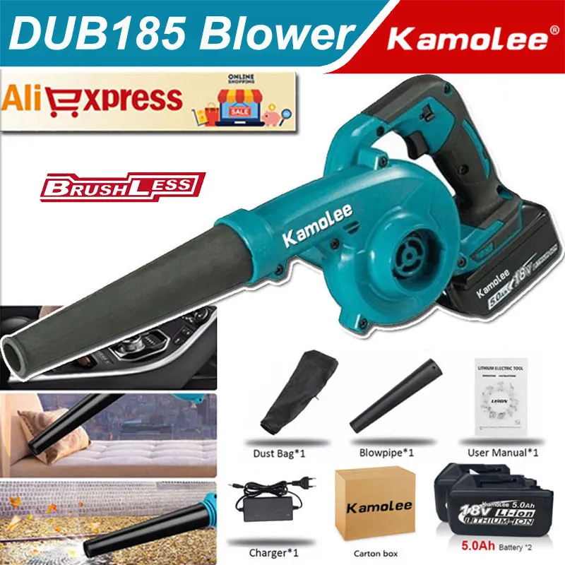 Kamolee 20000rpm Brushless 3000W Cleaning Blower and Vacuum Garden Household Soot Blower Car Computer Power Tool