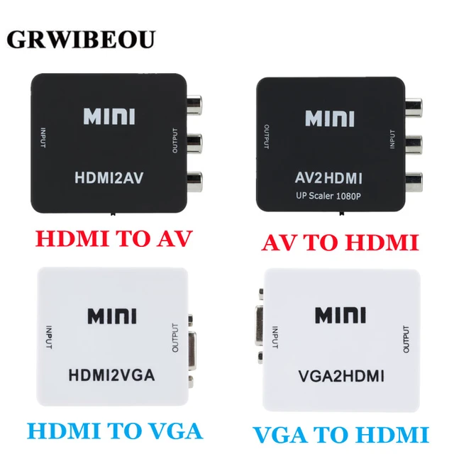 Convertidor RCA a HDMI AV a HDMI, salida AV2HD 1080P CVSB L/R