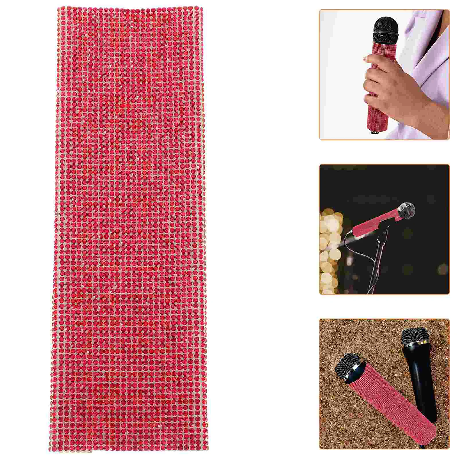 

Microphone Case Decorative Cover Sleeve Rhinestone Protector Handle Wireless Microphones