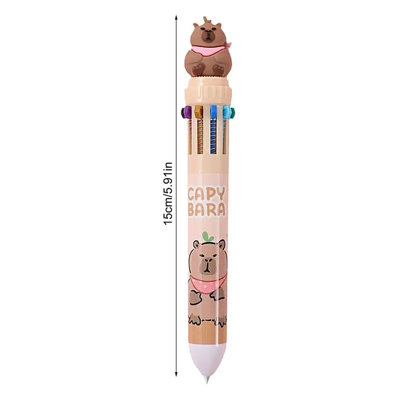 1Pc Capybara Animals 10 Colors Ballpoint Pen School Office Writing Supplies Cute Pens Stationery Office Accessories