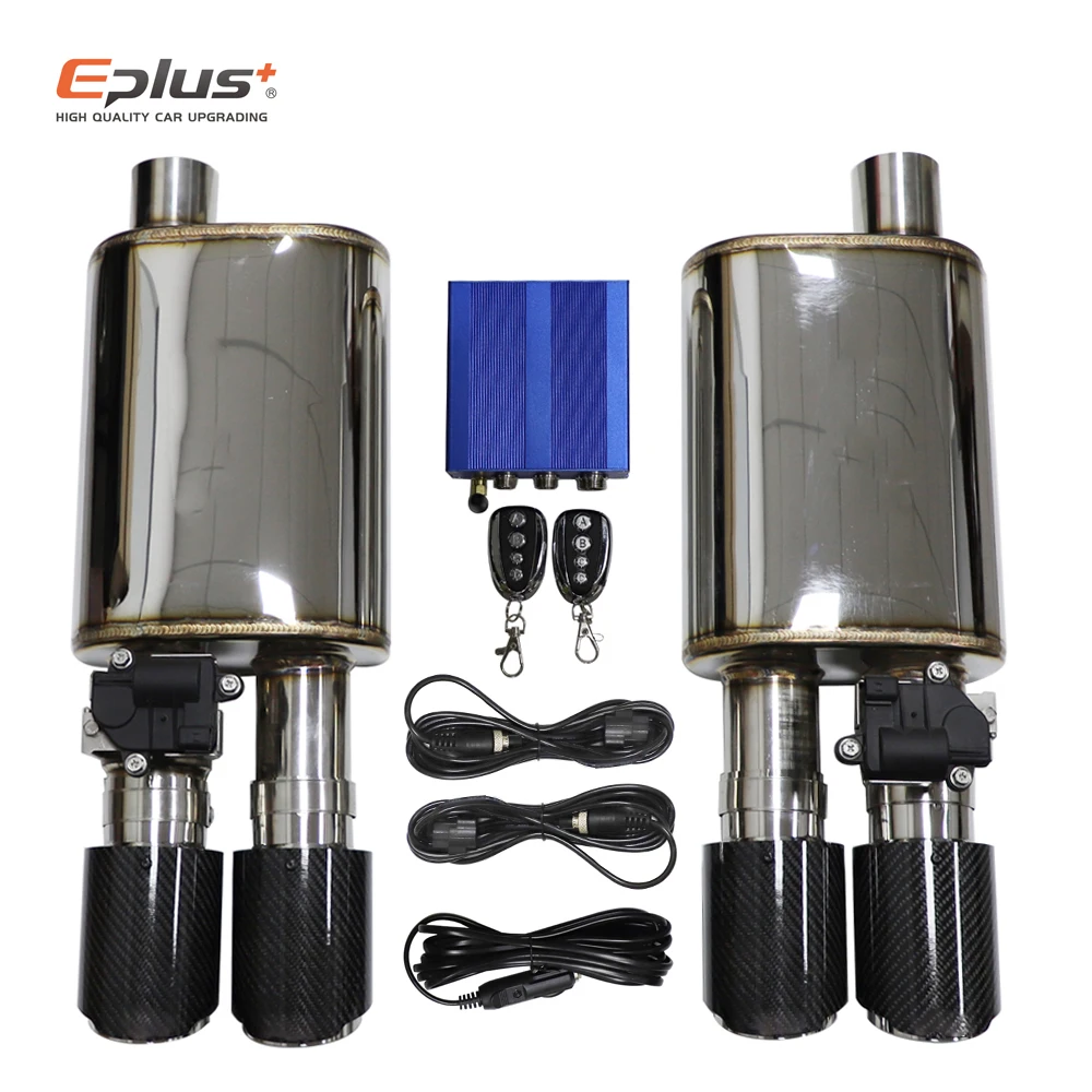 1 Pair Car Exhaust System Muffler Electric Valve Control Stainless steel Exhaust Pipe Kit Adjustable Valve Angle