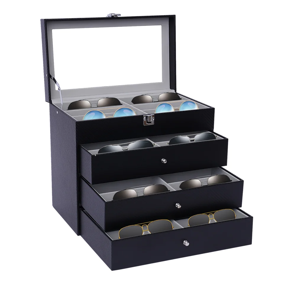 Stylish Glasses Organizer with Pull-out Drawer