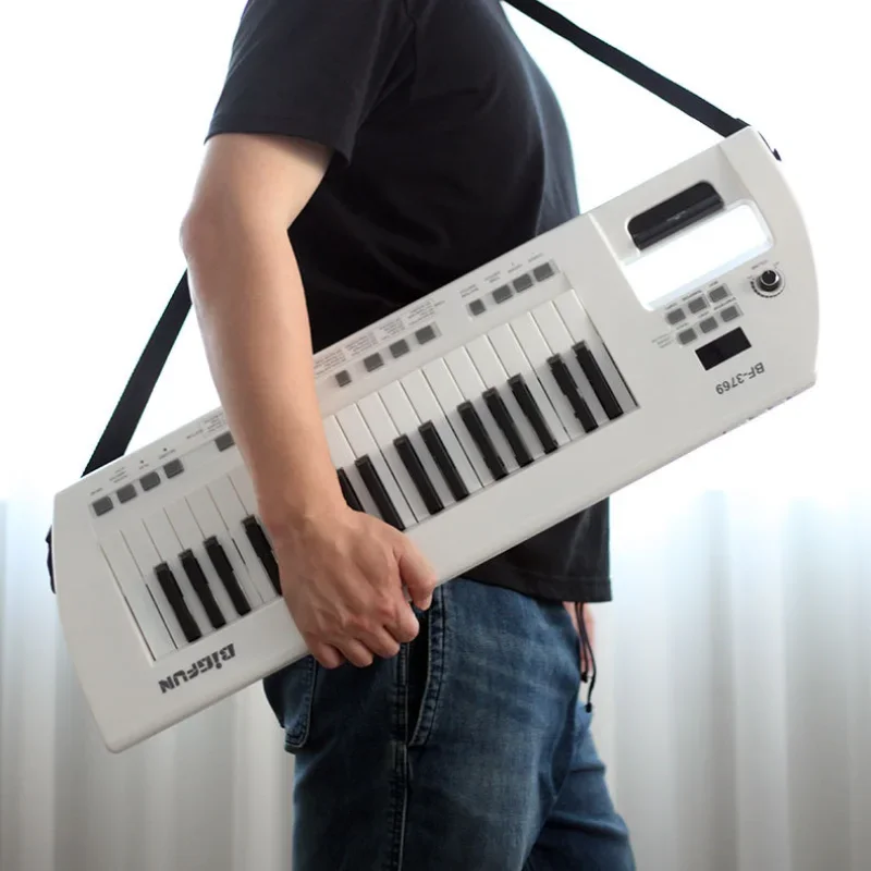 Electronic Musical Instrument Electronic Piano Guitar Electronic Piano Mini Keyboard 37-Key Rechargeable Children Electronic Keyboard Instruments Piano Back Shoulder Carrying