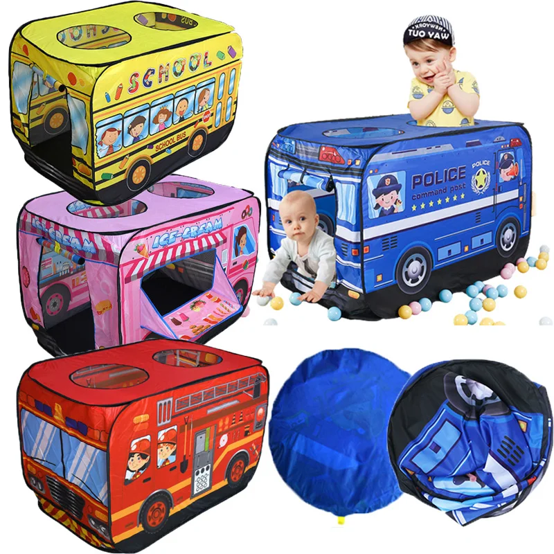 Children Tent  Popup Play Tent Toy Outdoor Foldable Play house Fire Truck Police Car Game House Bus Tent Indoor Outdoor Game 1pcs flame butane gas burner jet fire lighter welding soldering for picnic camping bbq heating outdoor