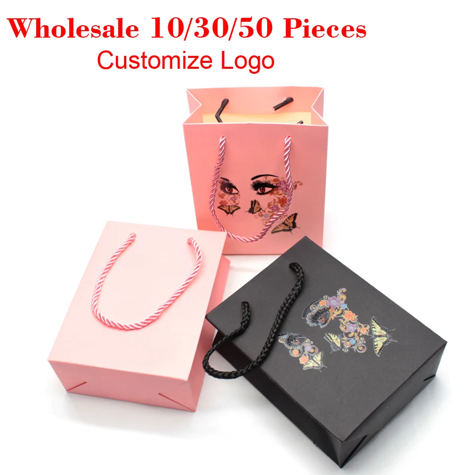 Lash Bag Wholesale In Bulk Souvenir 10/30/50 Pieces Custom Logo Black