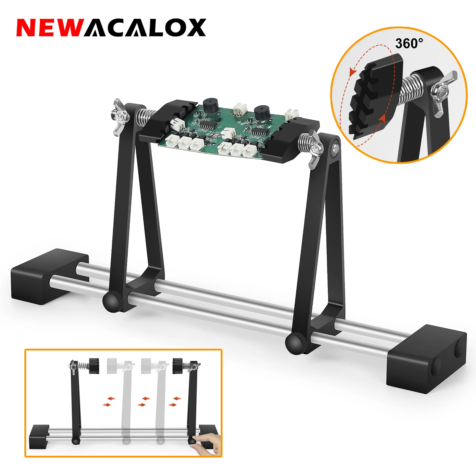 NEWACALOX morsetto per PCB mobile supporto per circuito ruotato a 360 ° base magnetica strumento di saldatura per saldatura a mano di terza mano