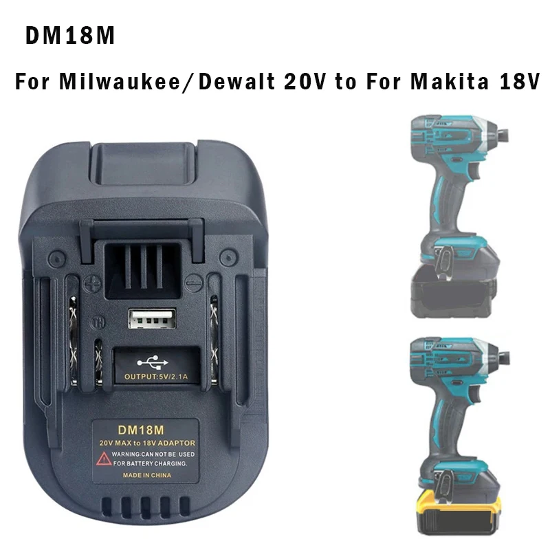 USB Battery Adapter for Dewalt/Black&Decker/Porter  Cable/Stanley/Makita/Milwaukee/RYOBI 18/20V Power Tool Machines
