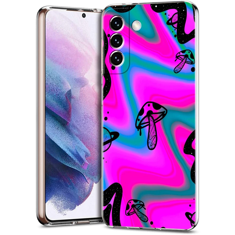 Transparent Mushroom Design Phone Case - Stylish Protective Shell