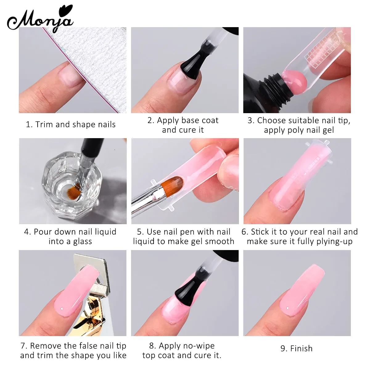 Nail Enhancement Slip Solution for Acrylic UV Building Gel Soak Off Poly Quick Extension Liquid DIY Manicure Tool 20ml Nail Acrylic Liquid Manicure Tools Nail Tools