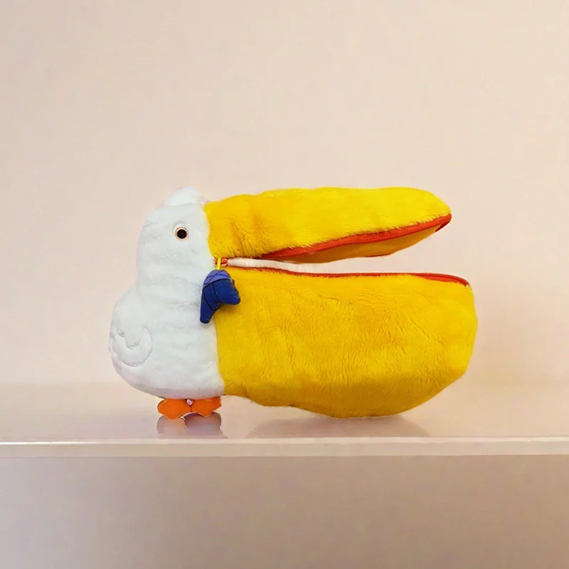 Pelican Cute Pencil Cases Plush makeup bag Pen Bag Stationery Storage Bag Zero Wallet Cartoon Pencil Pouch School Supplies