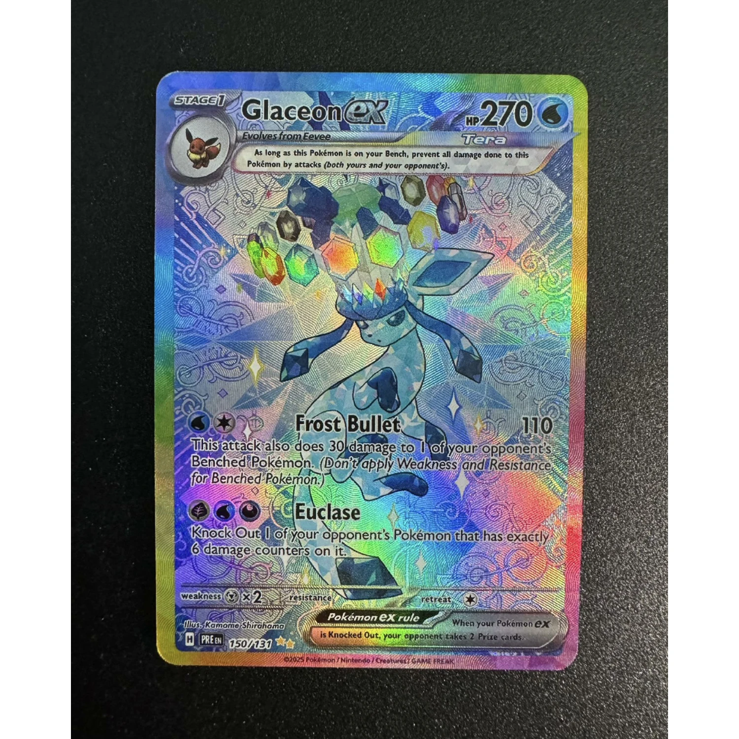 Diy Ptcg English Version Eeveelution Ex Umbreon Sylveon Leafeon Refraction Flash Card Anime Collection Card Gift Toy 9Pcs/set collectible card game toy