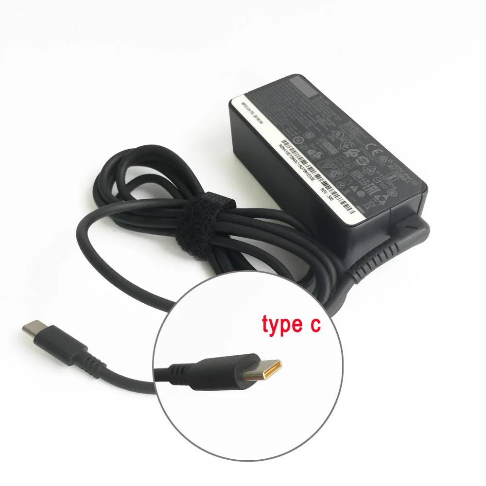 Lenovo X1 Carbon Yoga Thinkpad 13 크롬 충전기 노트북 전원 공급 장치 케이블 20V 2.25A 용 기존 45W USB 유형 C AC 어댑터