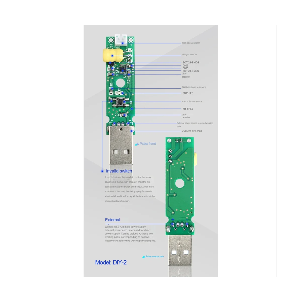 

5V 1.5-2W Mist Maker Atomizer Board Transducer Atomization Drive Circuit Board Film Plate Accessories for Humidifier