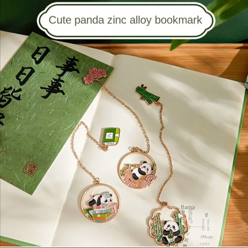 zinc alloy cartoon panda Bookmark panda cartoon Book Page Marker Reading Tool Book Paginator Metal Bookmark Lovers