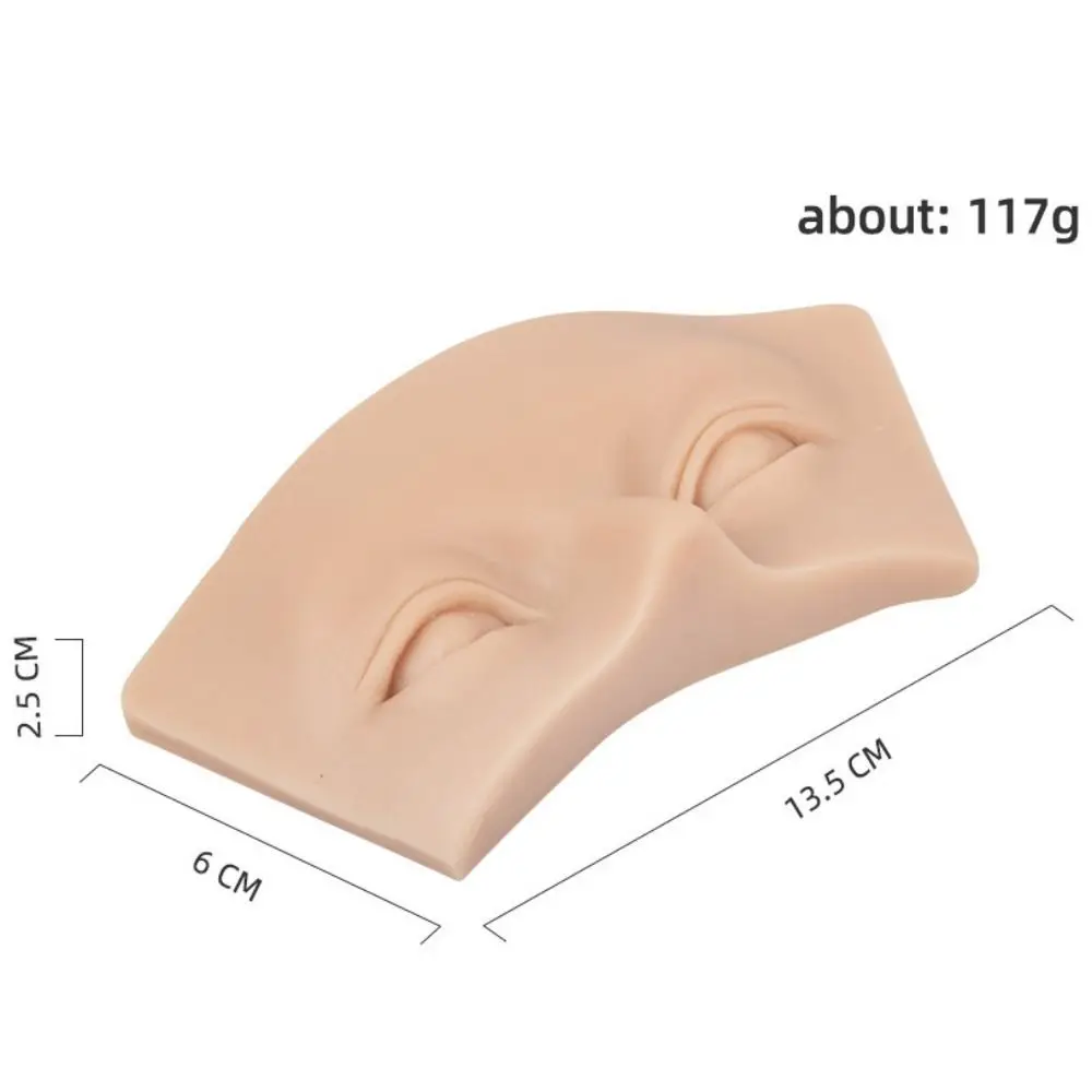 부드러운 3D 속눈썹 연장 연습용 피부 재사용 가능 시뮬레이션 트레이닝 연습 헤드, 쉽게 착색 가능한 실리콘 접착 속눈썹 마네킹 모델