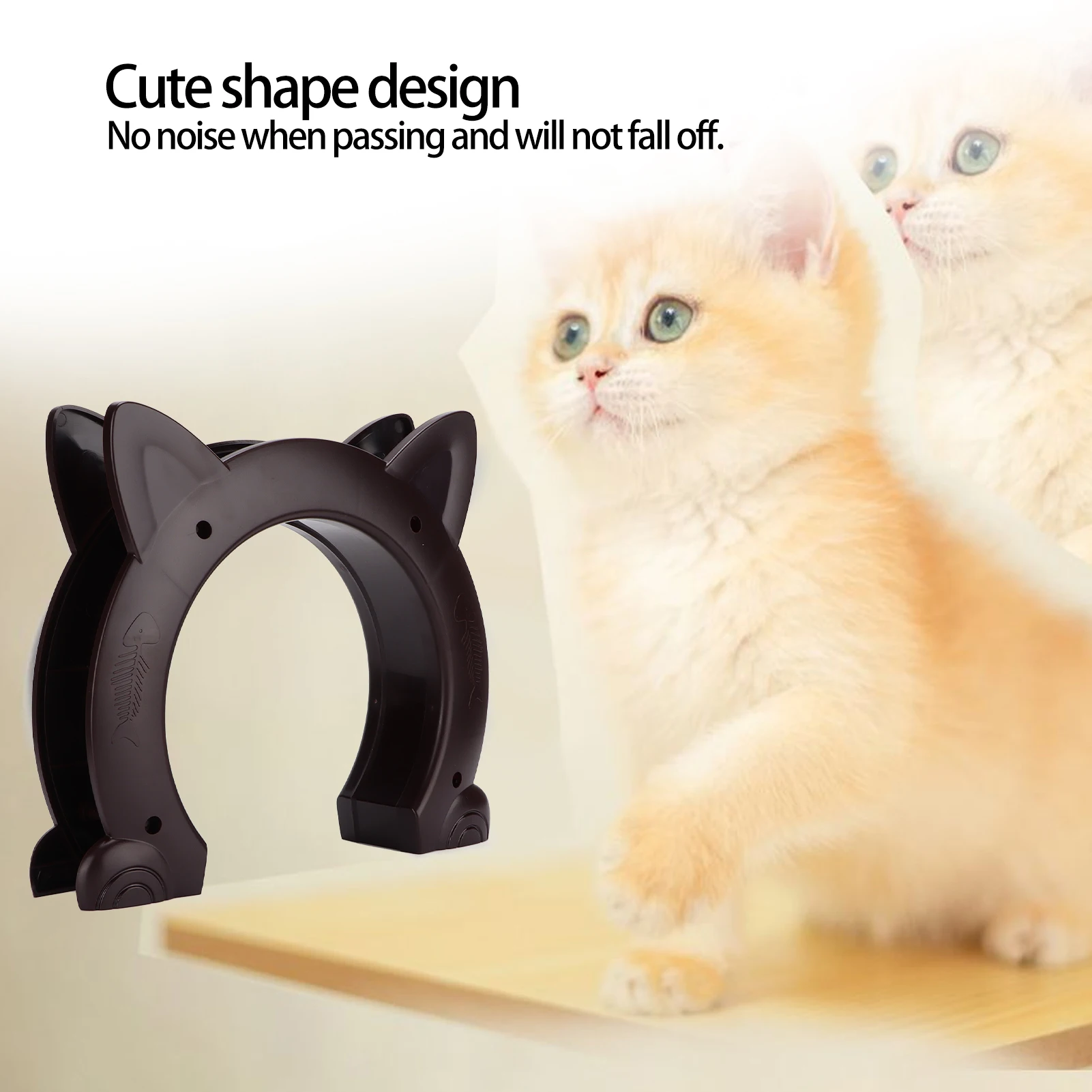 Enclosures Cat Door Cat Door Interior CatHead Shaped Plastic Pass Through with Fish Bone Pattern Pass Through