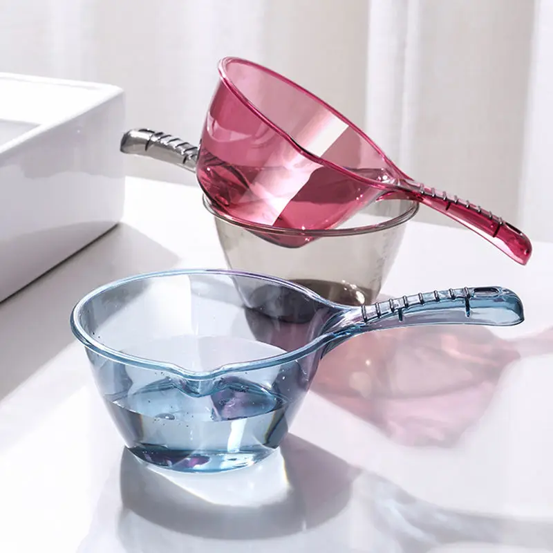 Obelix Transparent Long Handle Water Scoop Plastic Cooking Bathroom Bathing Water Spoon Fall Durable Fruit Vegetable Clean Tools