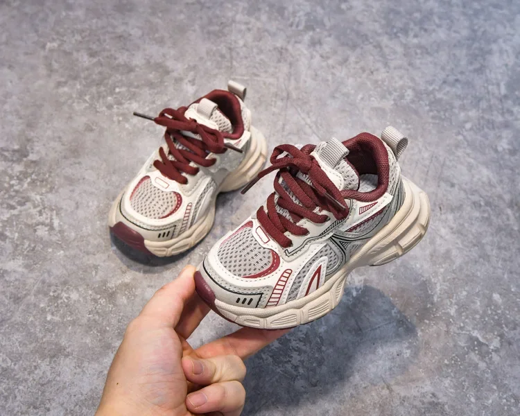 Jungen Mädchen Laufschuhe Mesh Atmungsaktive Kinder Turnschuhe Dicke Weiche Sohle 2025, Neue Mode Kinder Sport Schuhe für Studenten Trend – Detail 9