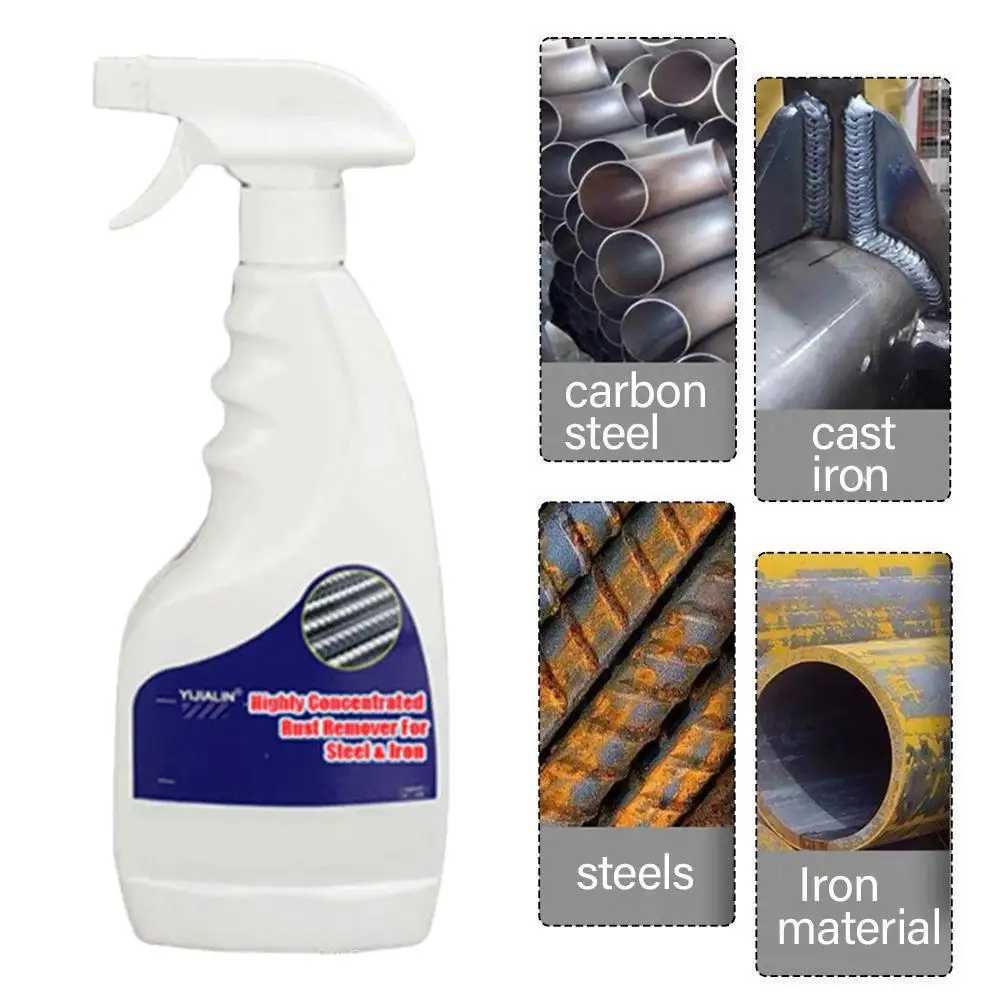 Heavy-Duty Metal Rust Remover Multi-purpose Rust Remover Derusting 500ml Inhibitor Metal Spray Powerful C V6T9