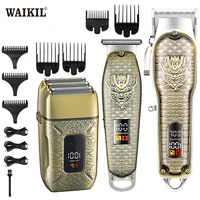 WAIKIL Professional Men's Electric Hair Clipper Set Facial Treatment Device Retro USB Charge Shaver Oil Head Carving Machine 1