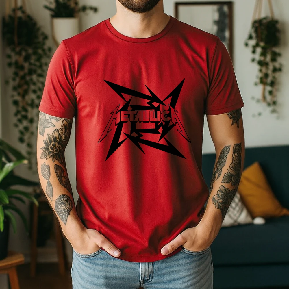 Oversized Breathable Heavy Metal Rock Punk Style 100% Cotton T-Shirt