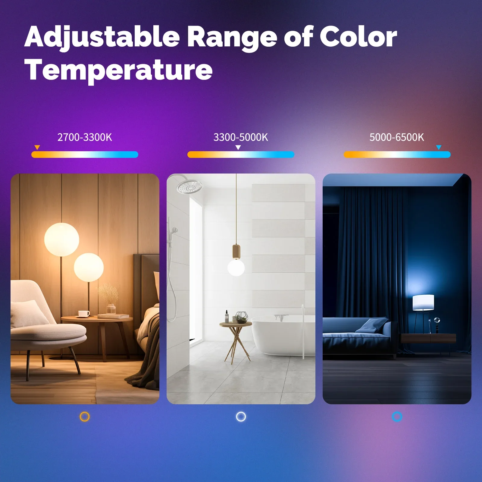 MOES 투야 매터 WIFI 스마트 LED 전구 디밍 가능 14W RGB C+W E27 색상 변경 2700K-6500K 스마트 앱 제어 (알렉사, 구글 지원)