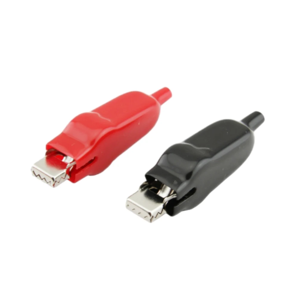2PCS Alligator Clip 20A PVC Sheathed Nickel-plated Iron Alligator Clamp DIY Test Lead Crocodile Electrical Clip Electrical Tool