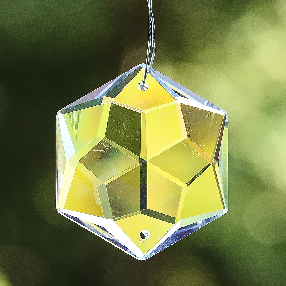 Hexagram Star of David Crystal Suncatcher Hanging Glass Faceted Prism Lightcatcher Rainbow Maker Lucky Amulet Pendant Decor sun catcher crystal pendant sun catchers window ornament