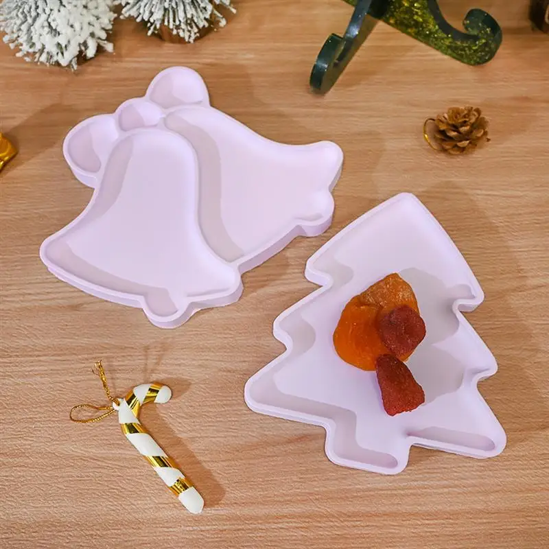 Silicone Mold Christmas Elk Tray Silicone Mold Cute Deer Head Nut Storage Tray Cement Mold Home Decoration DIY Terrazzo Plate Clay