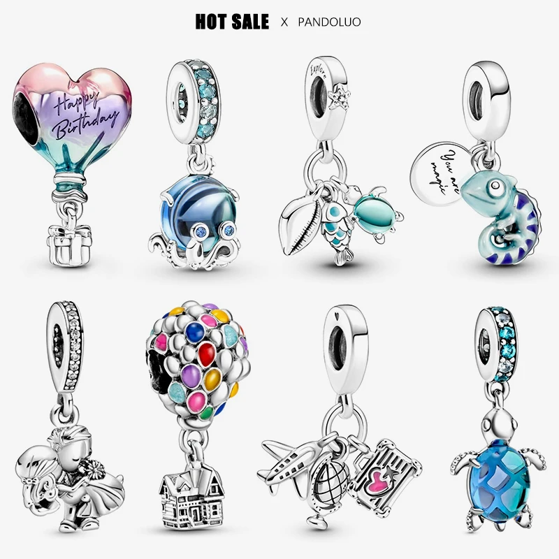 2024 New in Hot Sale Original Charm Beads Fit Pandora Bracelet For Women 925 Silver Glow Discoloration Pendant Bead Jewelry Gift