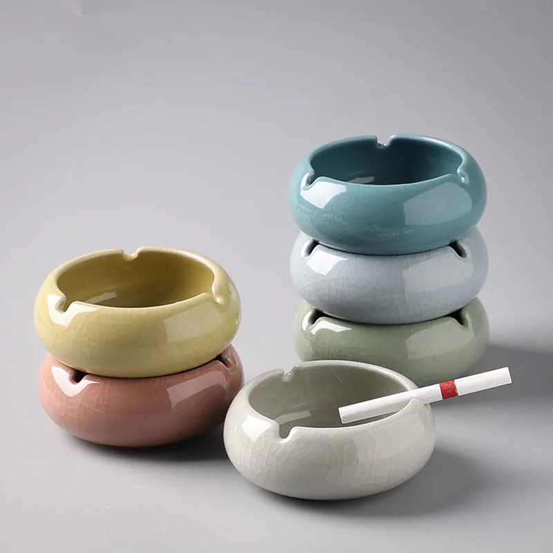 Ceramic Ashtray Handmade Ice Crack Decorative