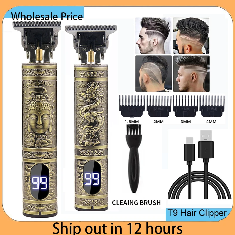 Hair clipper Portable Shaver Barber Cordless Electric Hair Cutting Machine USB Fast Charging Hair Trimmer Vintage Clipper For Hairdresse