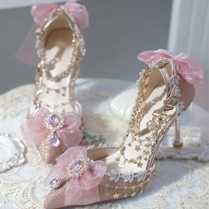 Wedding Shoes Pink Prom Shoes Original Lolita High Heels Lolita