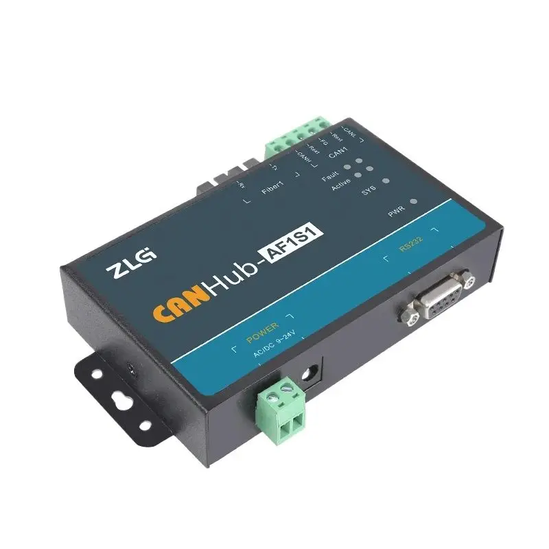 

ZLG CAN to Optical Fiber Industrial Grade Optical Fiber to CAN Converter Hub Free Software CAN Router CANHub-AFx Series