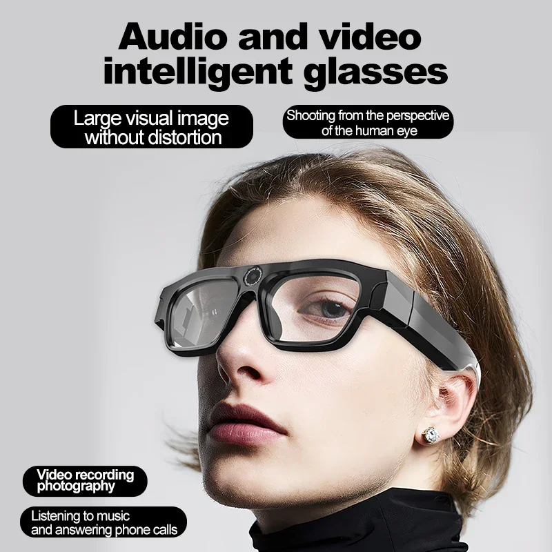 Bluetooth Smart Glasses Camera 4K Photo Video Recording For Music Call Sports Travel Drive Business ar smart glasses