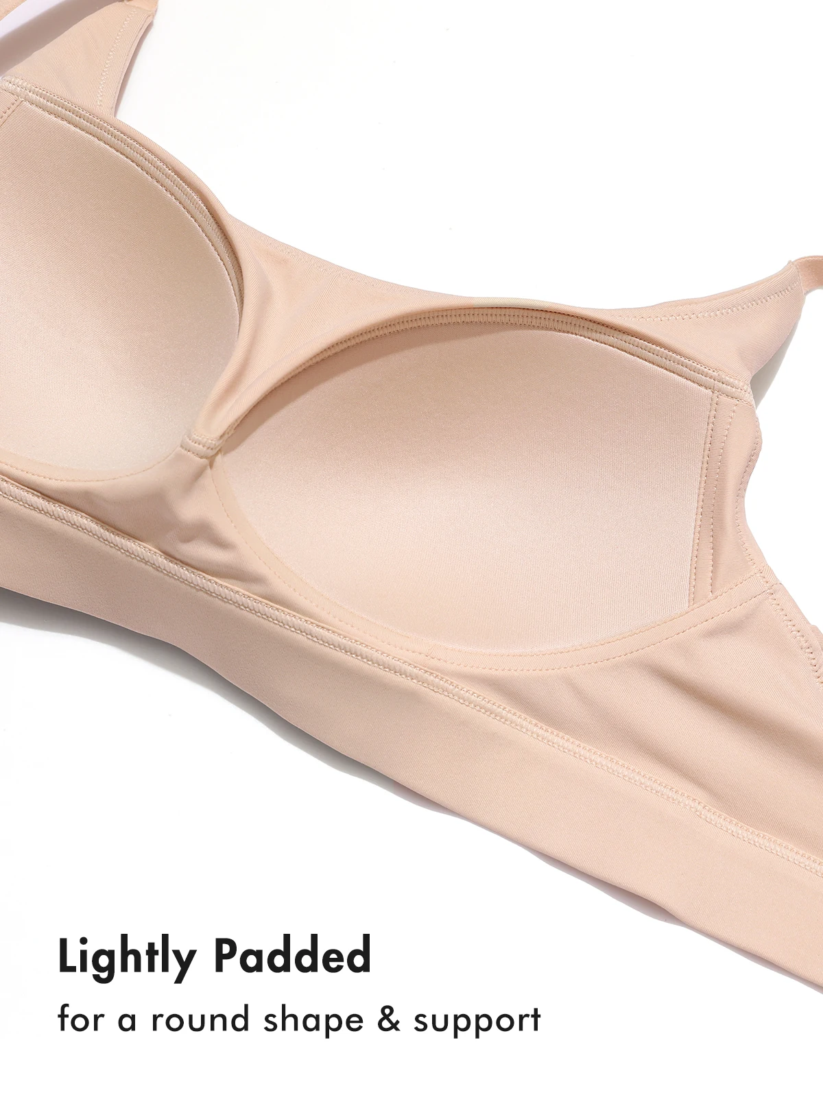 DELIMIRA Women's No Underwire Bras Seamless Plus Size Full Coverage Wireless Lightly Padded Comfortable Bra B C D DD E