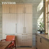 มือจับแบบแท่งยาว ทำจากทองเหลืองขัดเงาแบบนอร์ดิก สีทอง สำหรับลิ้นชัก ตู้ครัว และเฟอร์นิเจอร์ 4