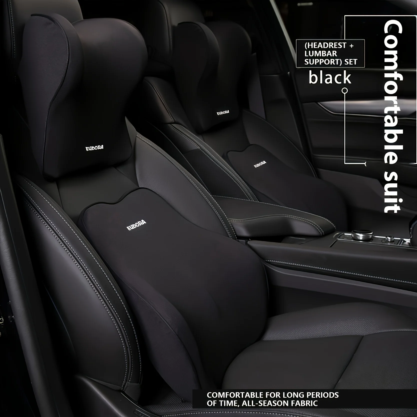 Driver's Car Set,Neck Pillow and Lumbar Support,Breathable Memory Foam Cooling Cushion,Ergonomic Comfort for Sedan/SUV Chair