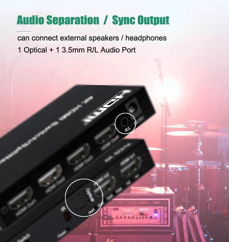 2x2 2x4 HDMI переключатель сплиттер 2 в 4 Выход 3D SPDIF 3,5 мм аудио экстрактор видео конвертер для PS4 DVD ноутбука ПК для ТВ проектора 4k60 (art.: 3920c72b8d0c0) - 3920c72b8d0c0