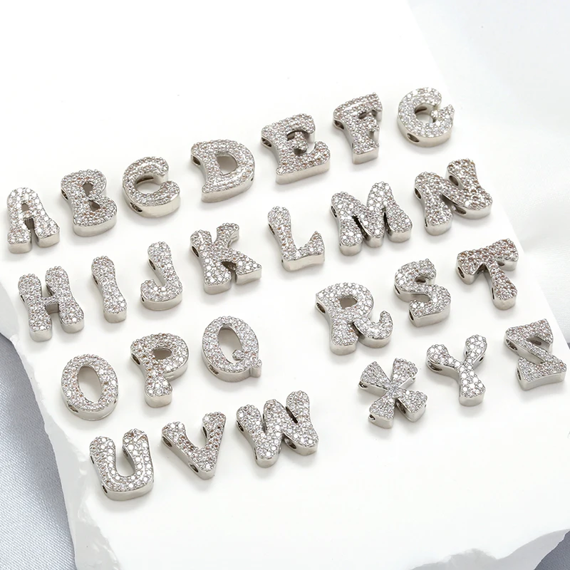 Silver Letter Beads | Jewelry Accessories | Initials Jewelry | Initial