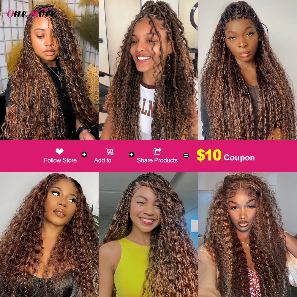 Human Hair Bundles for Braiding Extensions 4 30 Ombre Brown Deep Wave No Weft for Women