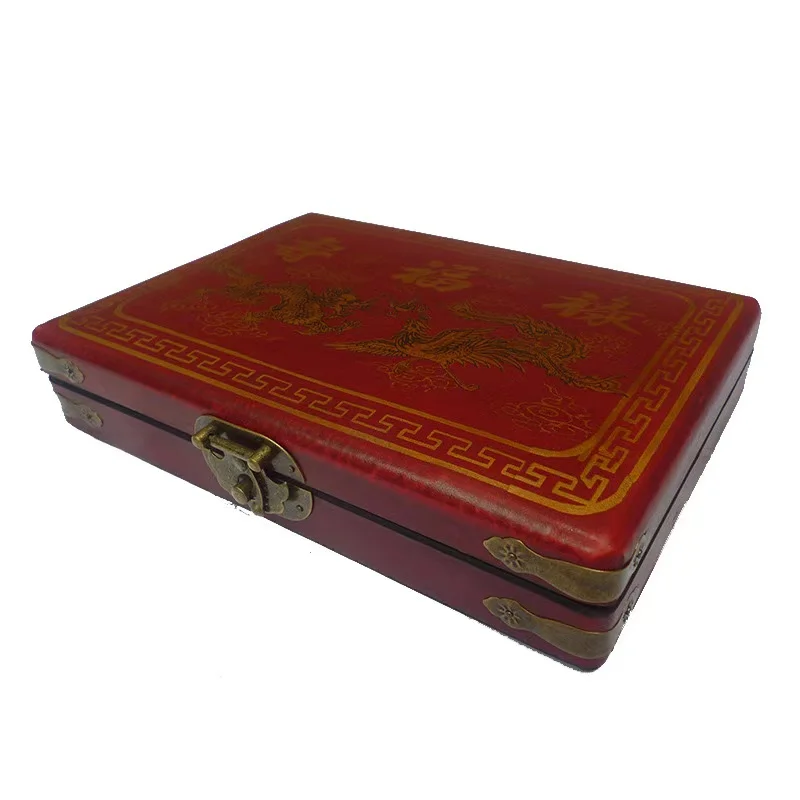 Chinese Numbered Large Acrylic Tiles Portable Carving Travel Mahjong Premium Mahjong Set 144 For Family Party Table Game 5
