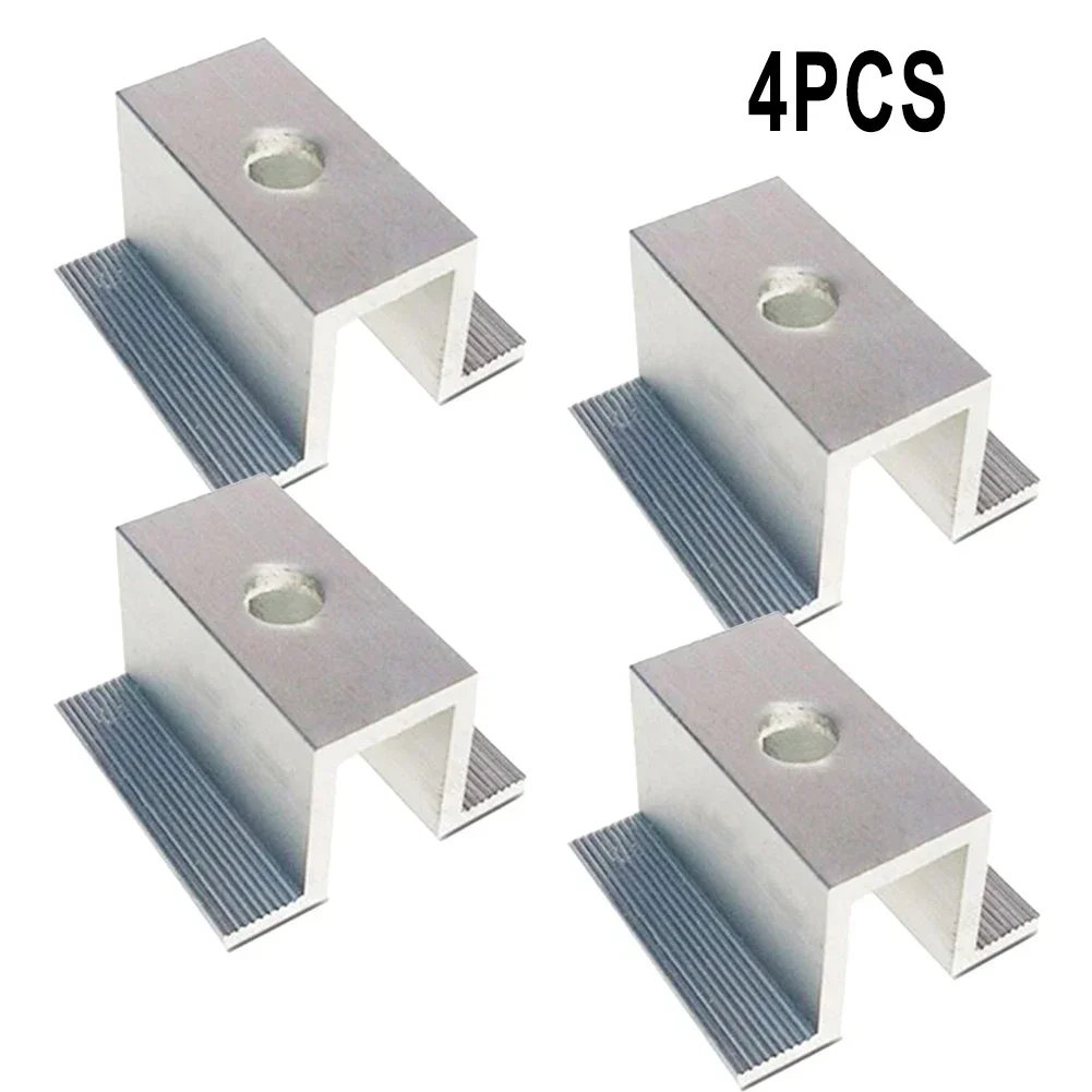 4/10Pcs Solar Middle Clamp PV For Frame Height 25-50mm Aluminum Photovoltaic Bracket Solar Panel Accessories