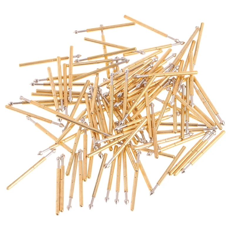 

100 Pcs P75-E2 Spring Test Probe Pogo Pin Test Tools Dia 1.3mm Length 16mm Round for Head Pin for Printed Circuit Board