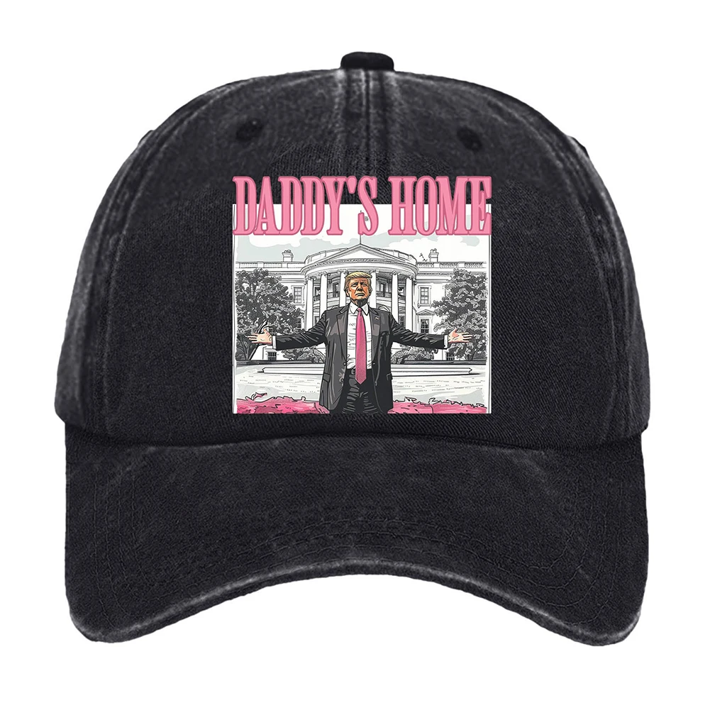 Trump Hat Comfortable President Hat Adjustable Trucker Cap Christmas Themed Washed Cotton Baseball Cap for Outdoor Activities